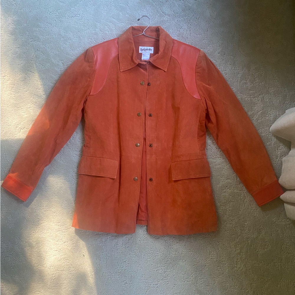 Bagatelle  100% suede & leather jacket. Burnt ornge. Sz 8 / 10